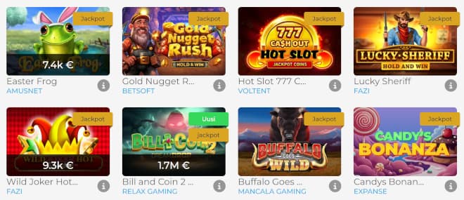 Wolfykasino pelivalikoima sisältää yli 14 000 peliä.