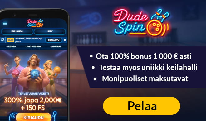 Lue Dudespin Casino arvostelu ja ota bonus.