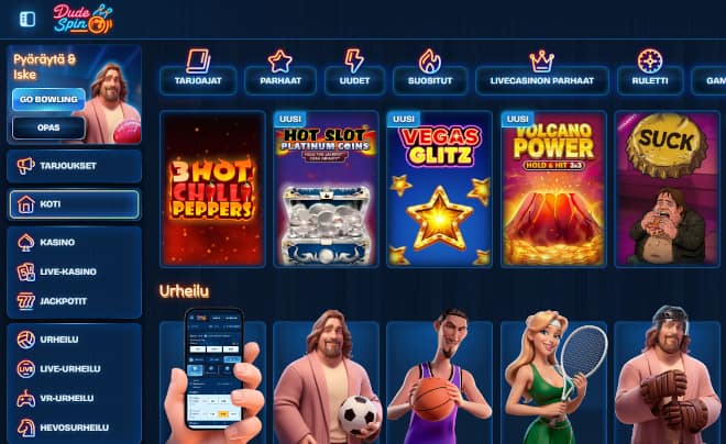 Hanki omia Dudespin Casino kokemuksia kasinolla tai vedonlyönnissä.