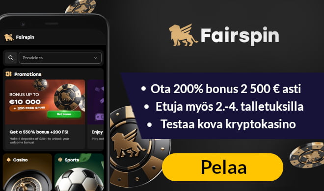 Lue Fairspin Casino arvostelu ja ota isot bonukset.