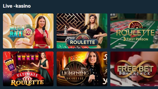 Testaa Lolo Casino pelit myös livestä.