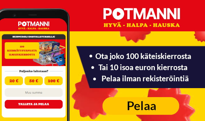 Lue Potmanni Casino arvostelu ja ota ilmaiskierroksia ilman kierrätystä.