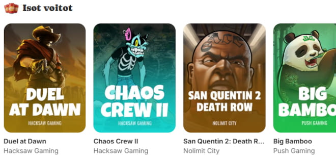 PotmanniCasino pelit ovat jaoteltu erilaisiin kategorioihin.