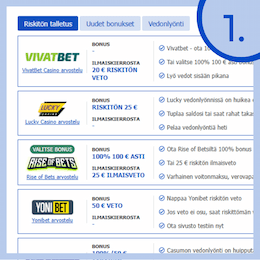 Valitse pelipaikka ja siirry kasinolle.