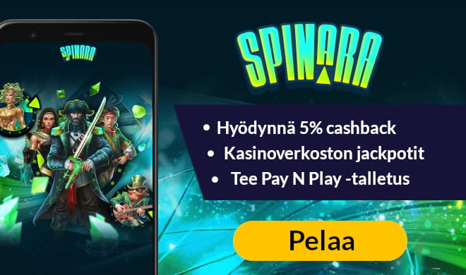 Lue Spinara Casino arvostelu ja hyödynnä cashback.