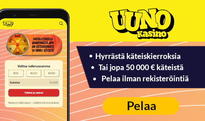Lue Uunokasino arvostelu ja lunasta käteisbonuksia.
