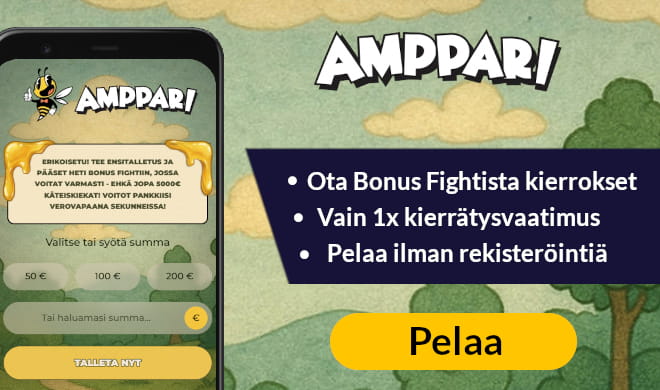 Lue Amppari kasino arvostelu ja testaa Bonus Fight.
