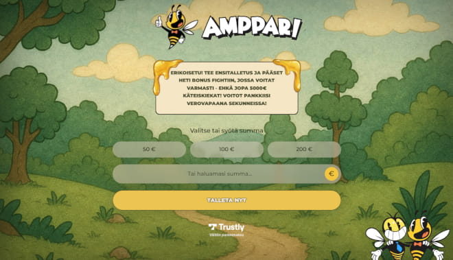Amppari kasino talletus sujuu pikana.