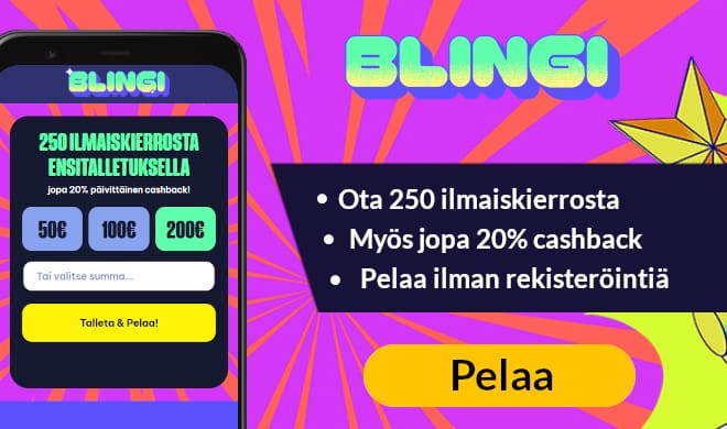 Lue Blingi Casino arvostelu ja nappaa ensitalletusbonus.