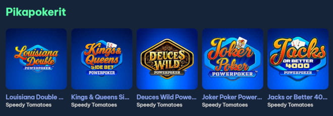 Testaa Blingikasino pelit, kuten pikapokeri.