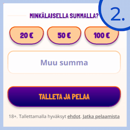 Valitse summa ja talleta.