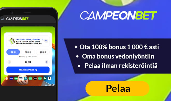 Lue CampeonBet.ee Casino arvostelu ja valitse uuden pelaajan bonus.