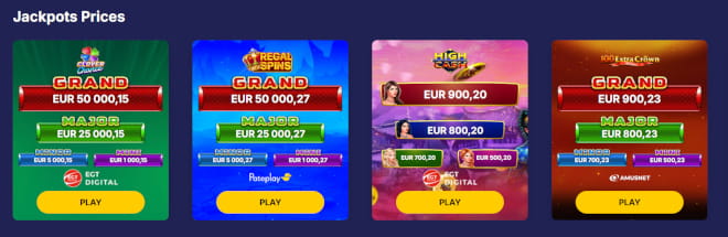 Testaa JasminSlotskasino pelit, kuten jackpotit.