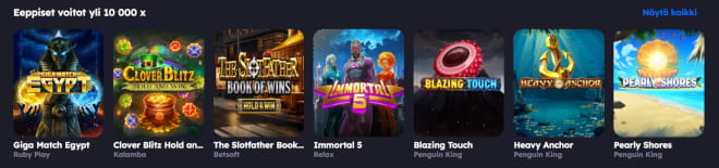 Testaa Panostakasino pelit, kuten eeppiset yli 10 000x voitot.