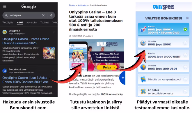 Turvallisinta on hakeutua kasinolle Bonuskoodit.comin kautta.