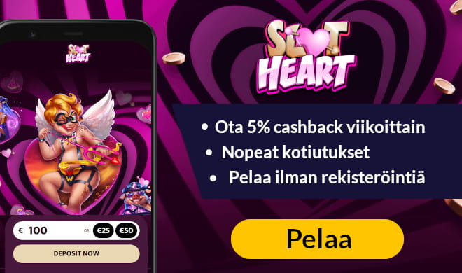 Lue Slot Heart Casino arvostelu ja hyödynnä cashback.