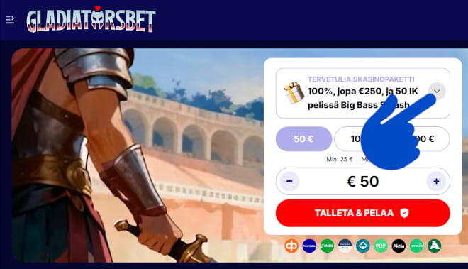 Hanki omia Gladiatorsbet Casino kokemuksia.