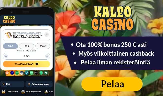 Lue Kaleo Casino arvostelu ja valitse haluamasi bonus.