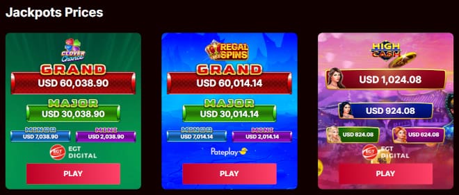 PiratePotsCasino pelit sisältävät myös verkoston jackpotit.