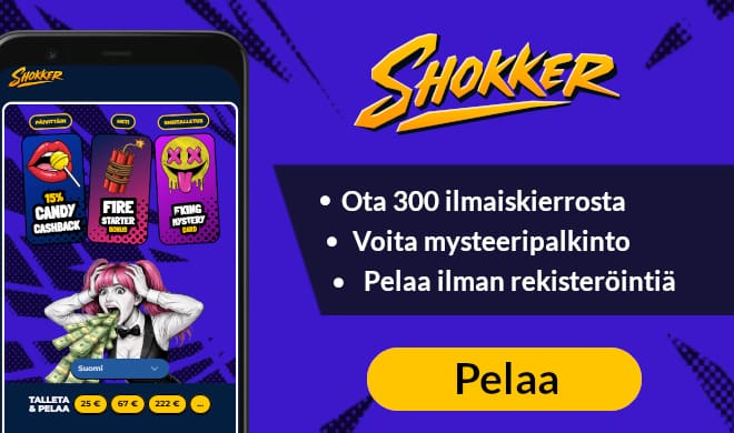 Lue Shokker Casino arvostelu ja ota uuden pelaajan bonukset.