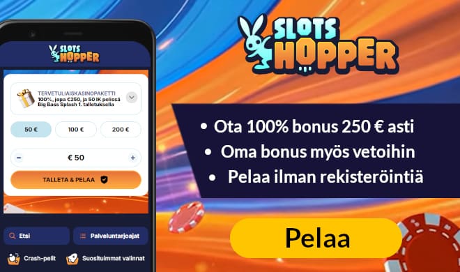 Lue Slots Hopper Casino kokemuksia ja ota bonus.