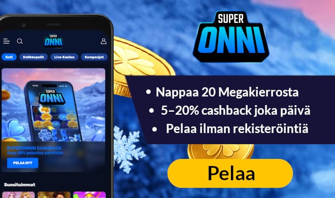 Lue SuperOnni Casino arvostelu ja ota isot ilmaiskierrokset.