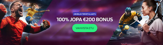 Dynabetin 100% vedonlyöntibonus 200 € asti.
