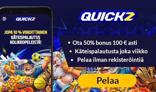 Lue Quickz Casino arvostelu ja valitse haluamasi bonus.