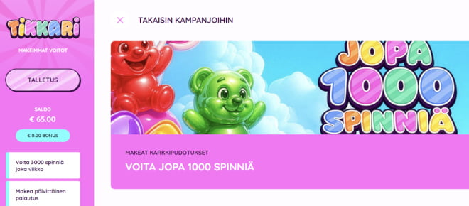 TikkariCasino kampanjat tarjoavat useita hyviä etuja.
