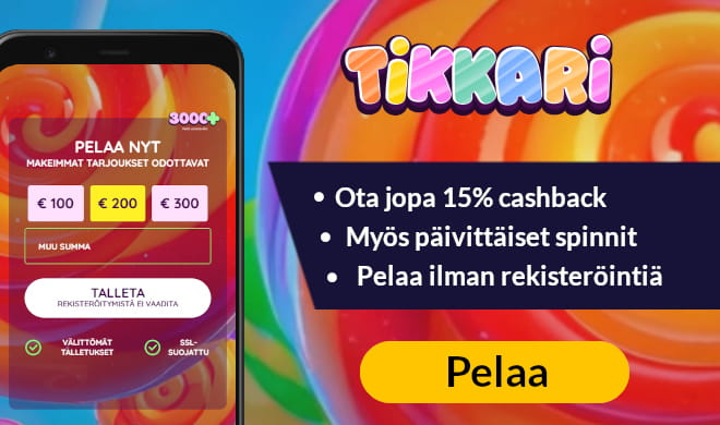 Lue Tikkari Casino arvostelu ja hyödynnä tarjoukset.