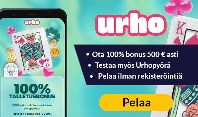 Lue Urhokasino arvostelu ja ota uuden pelaajan bonukset.