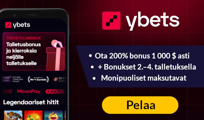 Lue Ybets Casino arvostelu ja ota talletusbonus.
