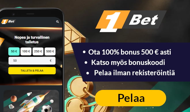 Lue 1Bet Casino arvostelu ja ota ensitalletusbonus.