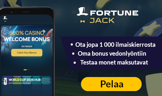 Lue FortuneJack Casino arvostelu ja nappaa tervetuloedut.