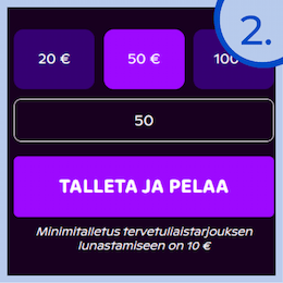Siirry tekemään talletus.