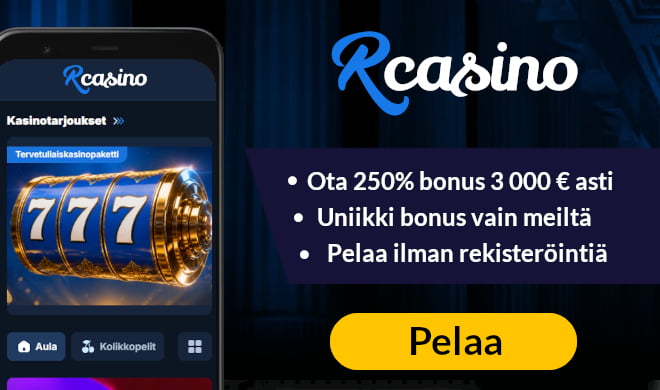 Lue RCasino arvostelu ja valitse haluamasi bonus.