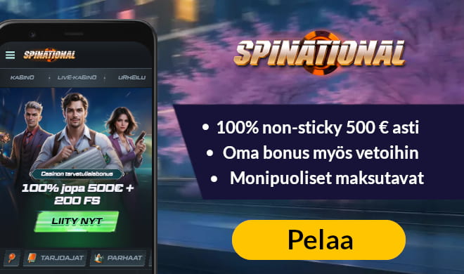 Lue Spinational Casino arvostelu ja ota bonus.