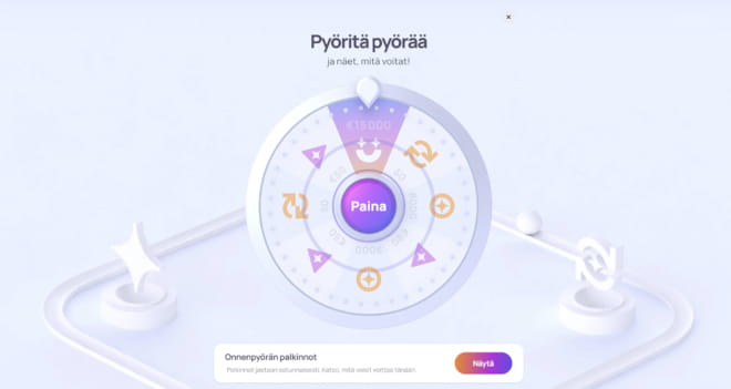 HypeCasino bonus voitetaan onnenpyörästä.