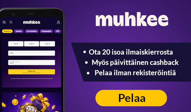Lue Muhkee Casino arvostelu ja lunasta ilmaiskierrokset.
