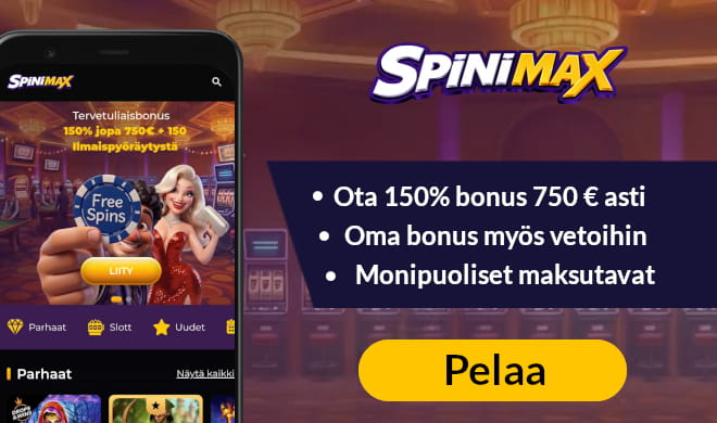 Lue Spinimax Casino arvostelu ja valitse tervetuliaisbonus.