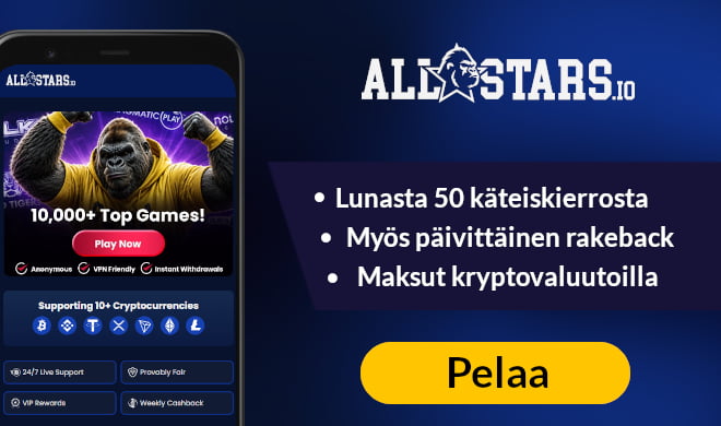 Lue AllStars Casino arvostelu ja nappaa tervetuliaisedut.