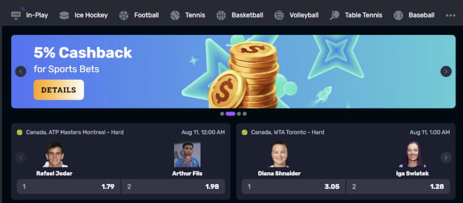 Rocket Play vedonlyönti tarjoaa runsaasti kohteita.