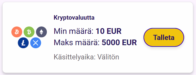 Monet ulkomaiset kasinot tarjoavat maksuvaihtoehtona kryptot.