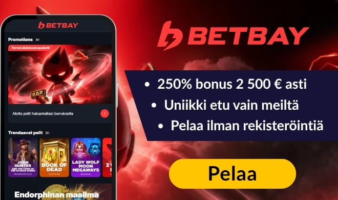 Lue BetBay Casino arvostelu ja ota haluamasi bonus.
