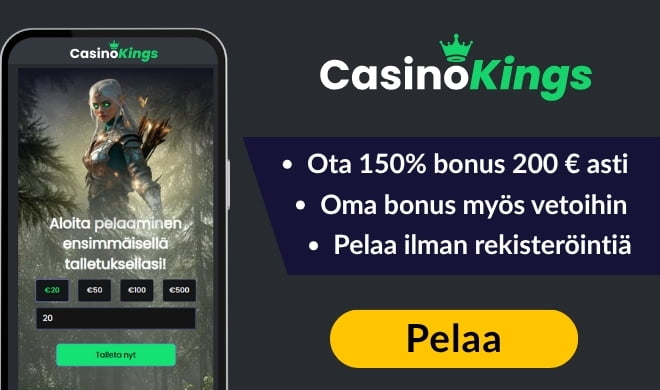 Lue CasinoKings arvostelu ja ota bonus.