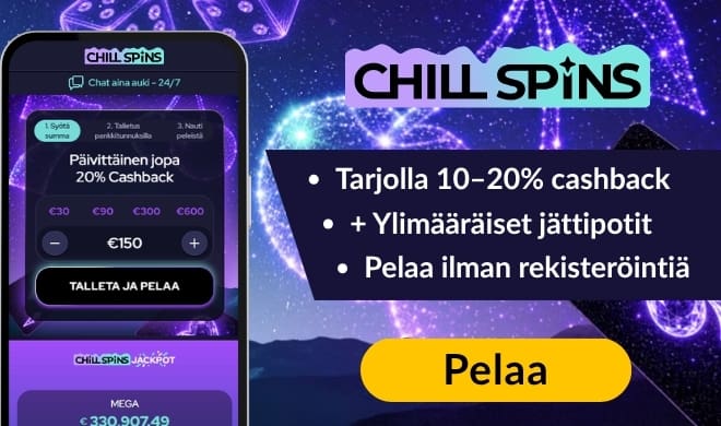 Lue ChillSpins Casino arvostelu ja pelaa pikana.