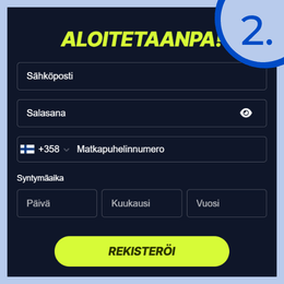 Rekisteröidy kasinolle.