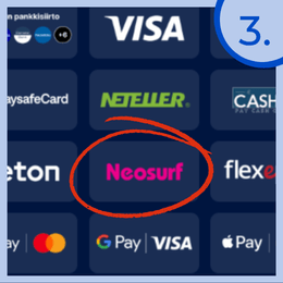 Valitse Neosurf talletustavaksi ja seuraa ohjeita.