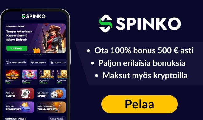 Lue Spinko Casino arvostelu ja nappaa bonus.