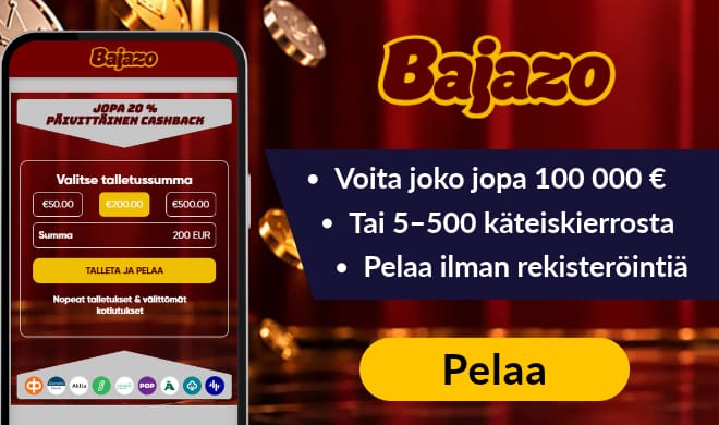 Lue Bajazo Casino arvostelu ja ota käteisbonus.